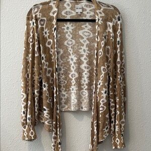Linen Blend Open Front relaxed fit Cardigan Cream & Brown
Lightweight
Sz M